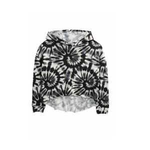 Love, Fire Girls Print Tie Dye Hoodie Black and White Small NKFTKB945 MSRP‎ $32